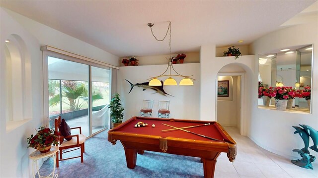 rec room with billiards