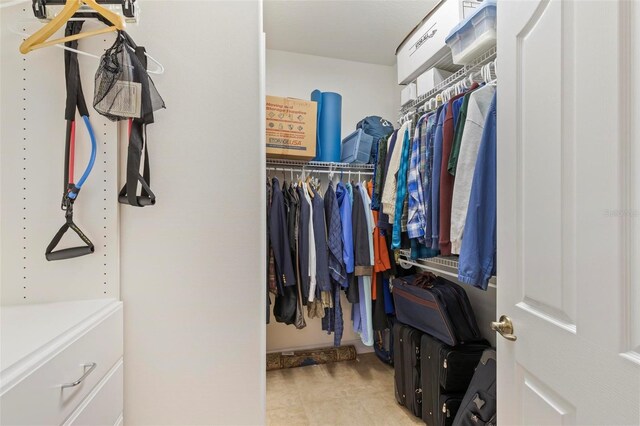 view of walk in closet