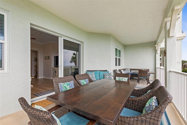 view of patio / terrace with an outdoor living space