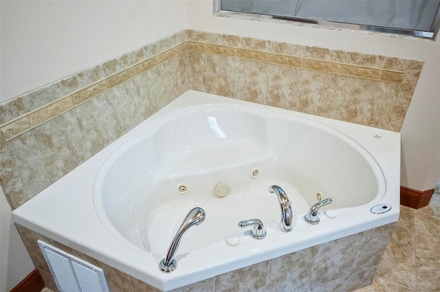 interior details with tiled bath