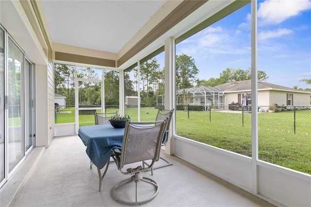 view of sunroom