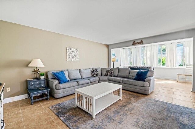 view of tiled living room