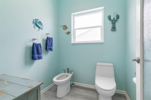 bathroom with a bidet and toilet