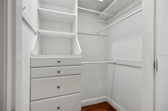 spacious closet featuring hardwood / wood-style floors