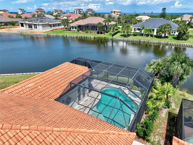 dock area featuring a water view and a lanai