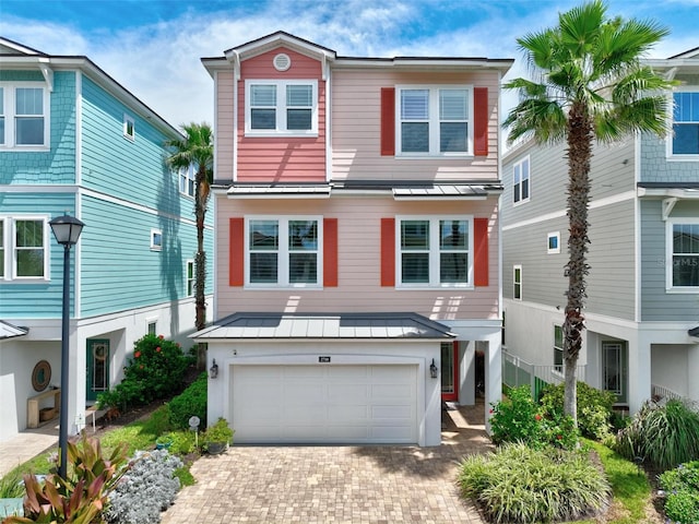 view of front of house with a garage