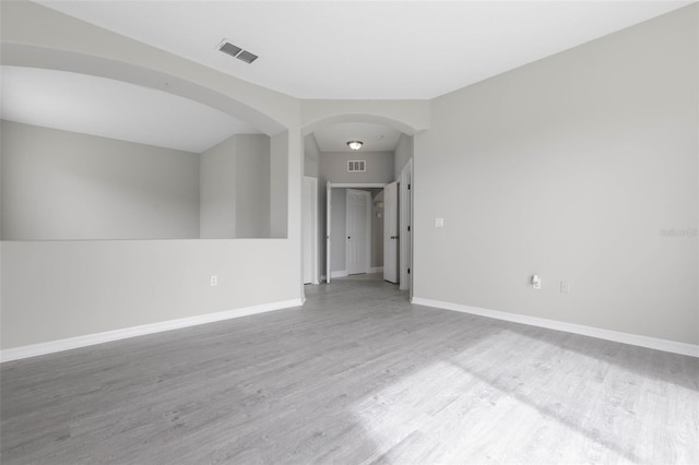 unfurnished room featuring light hardwood / wood-style flooring