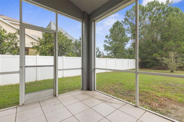 view of unfurnished sunroom