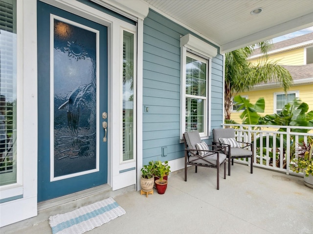 property entrance with a porch