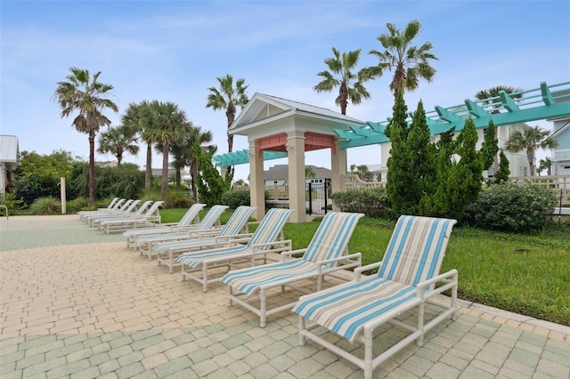 view of patio with a pergola