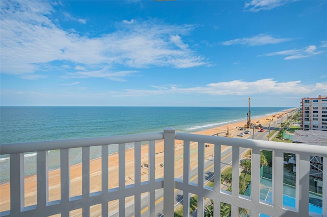 view of water feature featuring a view of the beach