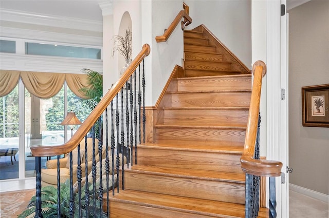 stairs with ornamental molding