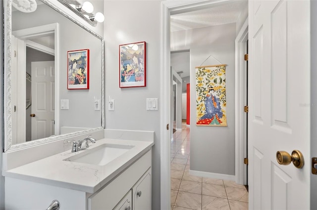 bathroom featuring vanity and tile patterned floors