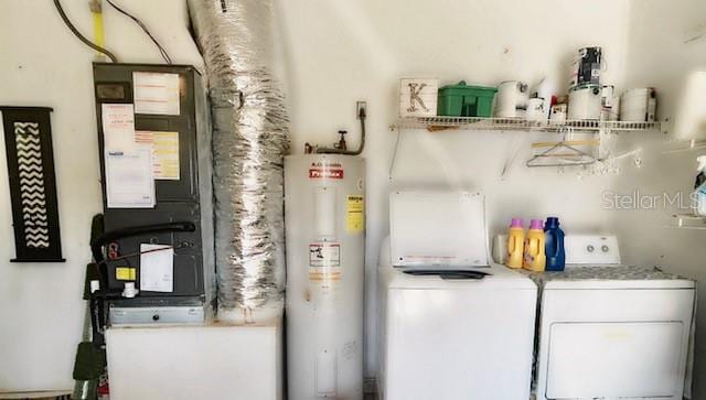 interior space featuring separate washer and dryer and electric water heater