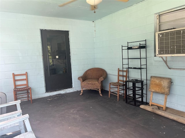 view of patio with ceiling fan