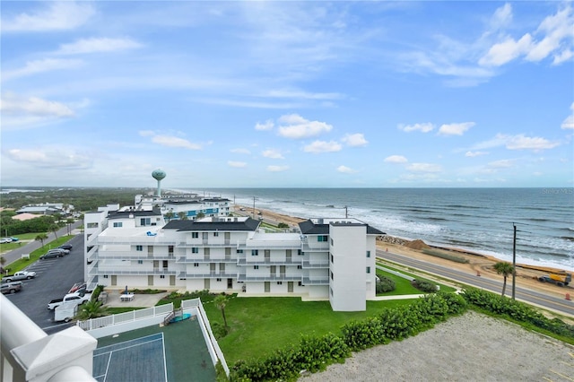 property view of water featuring a view of the beach