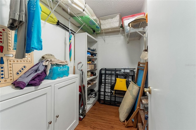 walk in closet featuring light wood-type flooring