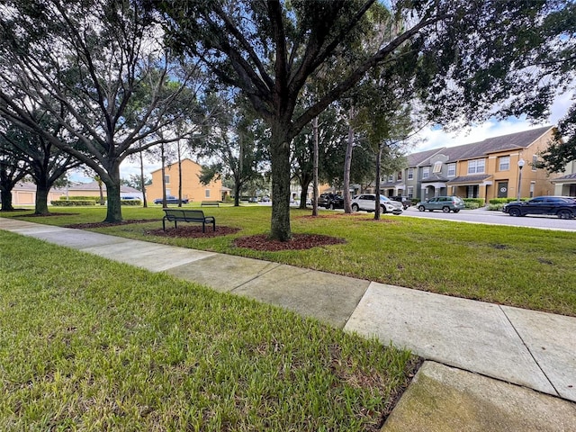 exterior space with a yard