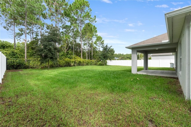 view of yard with a patio