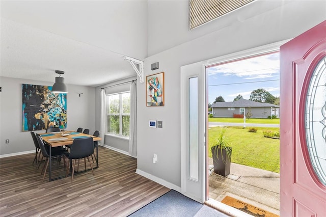 dining space featuring hardwood / wood-style flooring