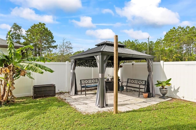 view of patio / terrace with a gazebo