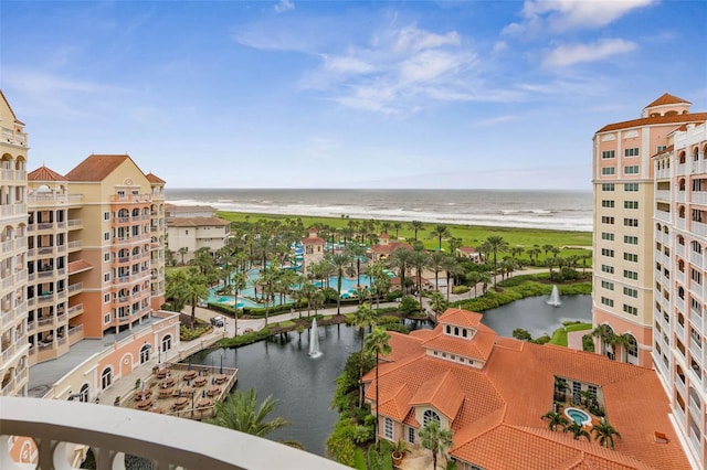 property view of water with a view of the beach