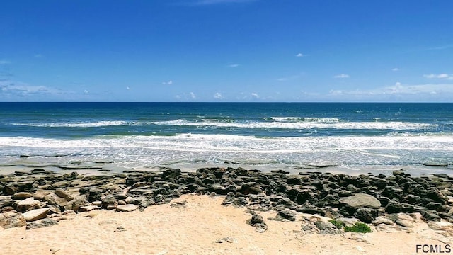 property view of water with a beach view