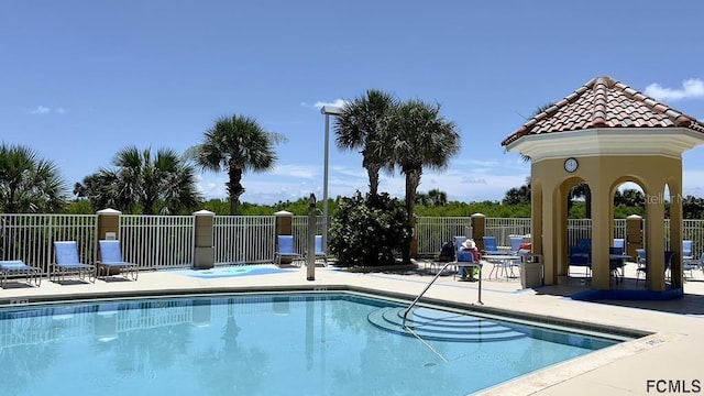 view of pool featuring a patio