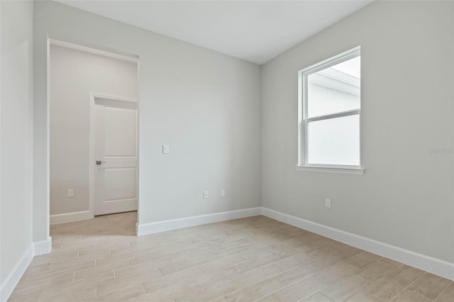 empty room featuring light hardwood / wood-style floors