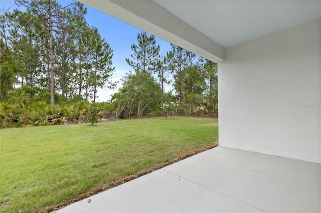 view of yard featuring a patio area