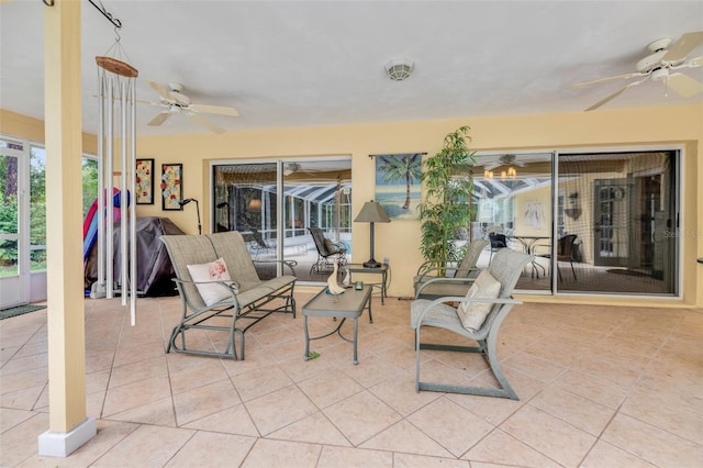 view of patio / terrace with ceiling fan