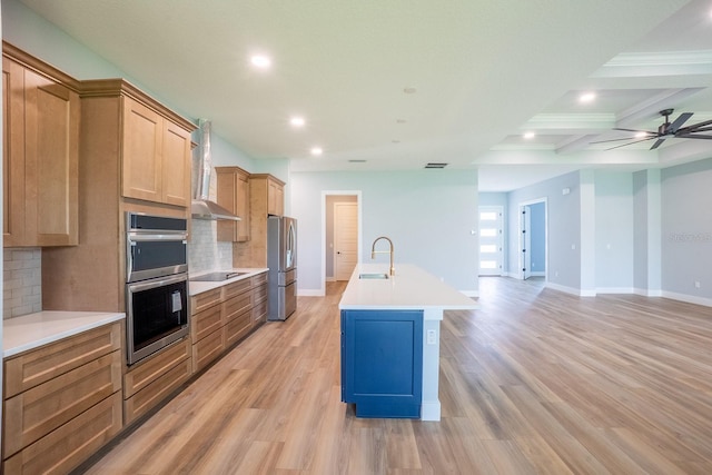 72 Flemingwood Ln, Palm Coast, FL 32137 - kitchen featuring stainless steel appliances, a sink, tasteful backsplash, recessed lighting, and a center island with sink