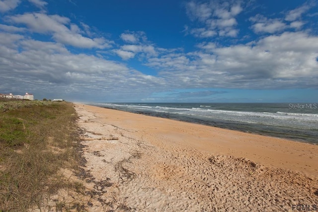 view of water feature featuring a beach view