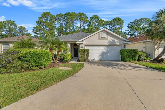 single story home featuring a garage