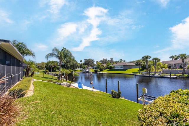 water view with a dock