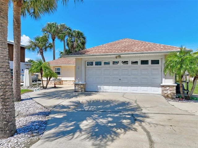 view of front of house with a garage