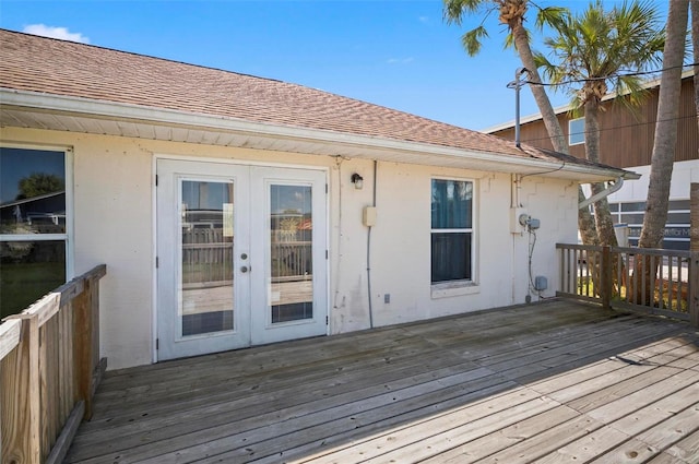 deck featuring french doors