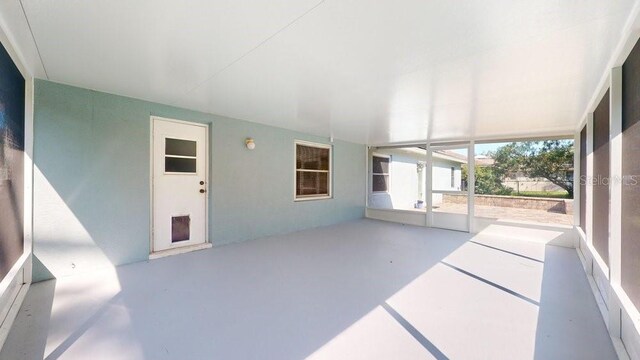 view of unfurnished sunroom