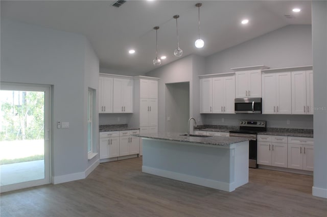 kitchen featuring white cabinets, sink, and stainless steel appliances