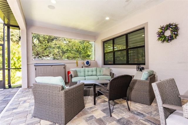 view of patio featuring outdoor lounge area