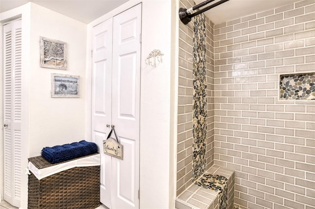 110 Ocean Hollow Ln Unit 101, Saint Augustine, FL 32084 - full bathroom featuring a closet and tiled shower