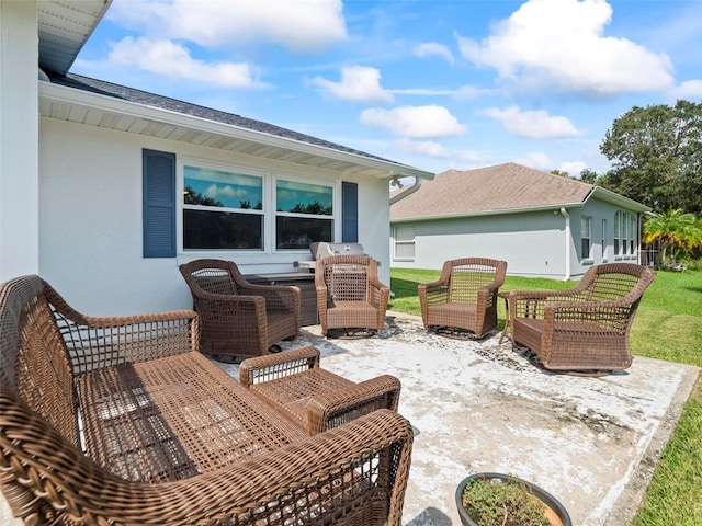 view of patio featuring an outdoor living space