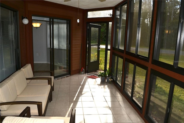 unfurnished sunroom featuring plenty of natural light