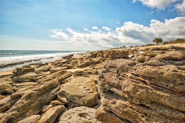 property view of water with a beach view