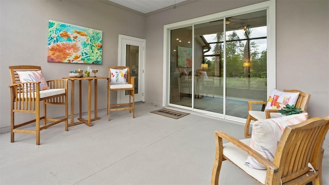 interior space with concrete flooring