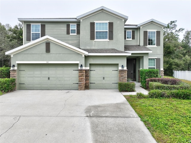 view of front of house featuring a garage