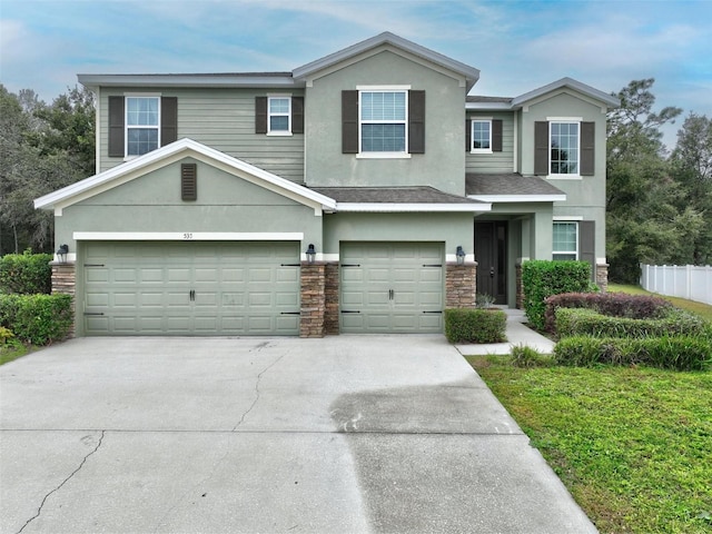 view of front of house featuring a garage