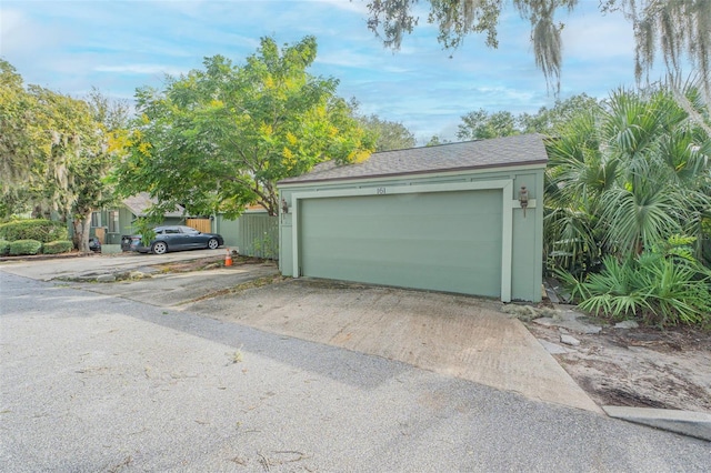 view of garage