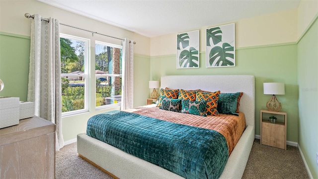 bedroom with carpet floors