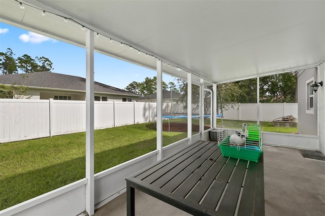 view of unfurnished sunroom